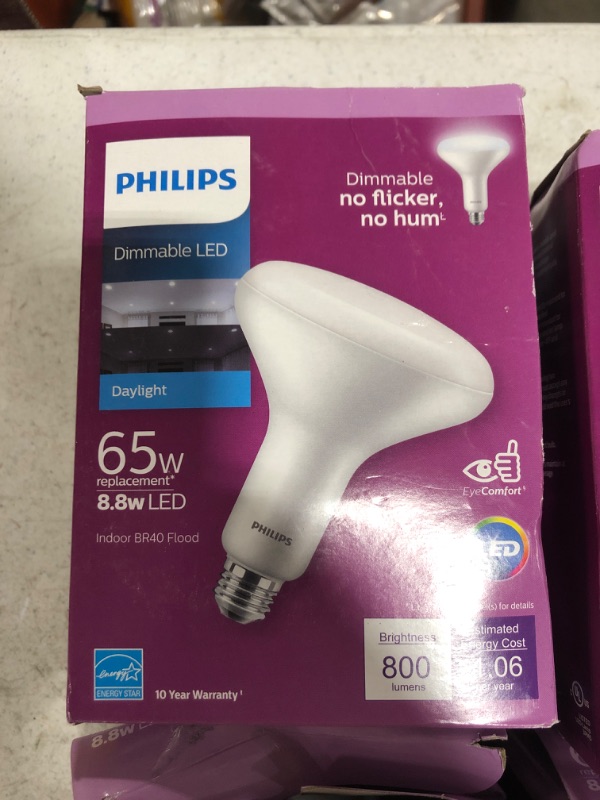 Photo 3 of 65-Watt Equivalent BR40 Dimmable LED ENERGY STAR Flood Light Bulb Daylight (5000K) (1-Bulb)
LOT OF 8. 