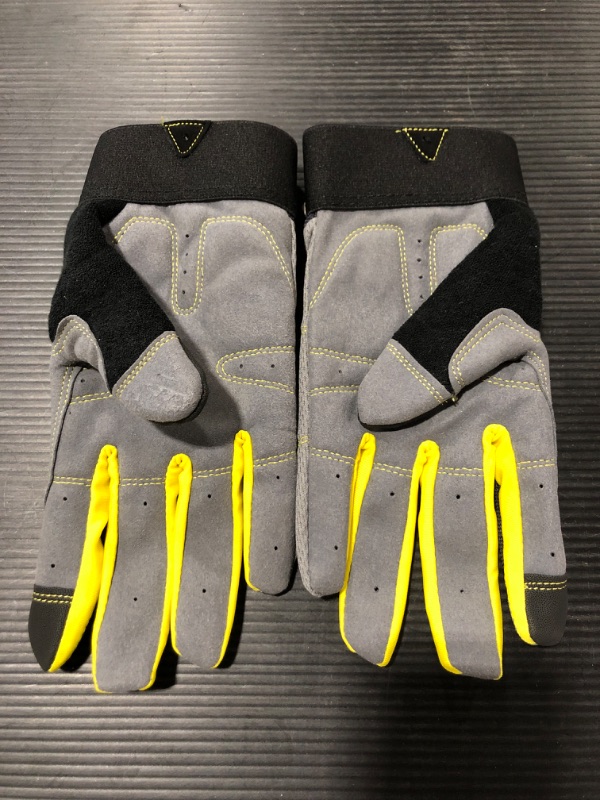 Photo 2 of FIRM GRIP GENERAL PURPOSE GLOVES. BLACK/GREY/YELLOW. SIZE MEDIUM.