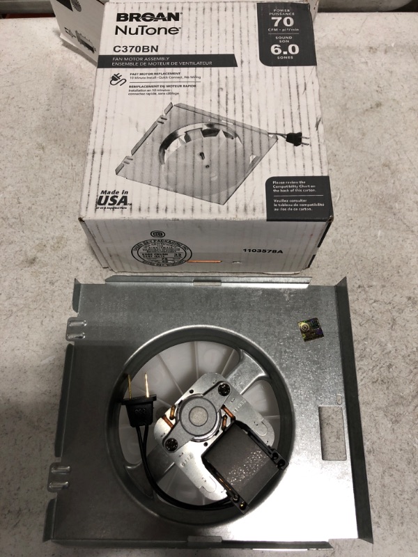 Photo 3 of BROAN-NUTONE 70 CFM Replacement Motor Wheel for 695A Bathroom Exhaust Fan. OPEN BOX.
