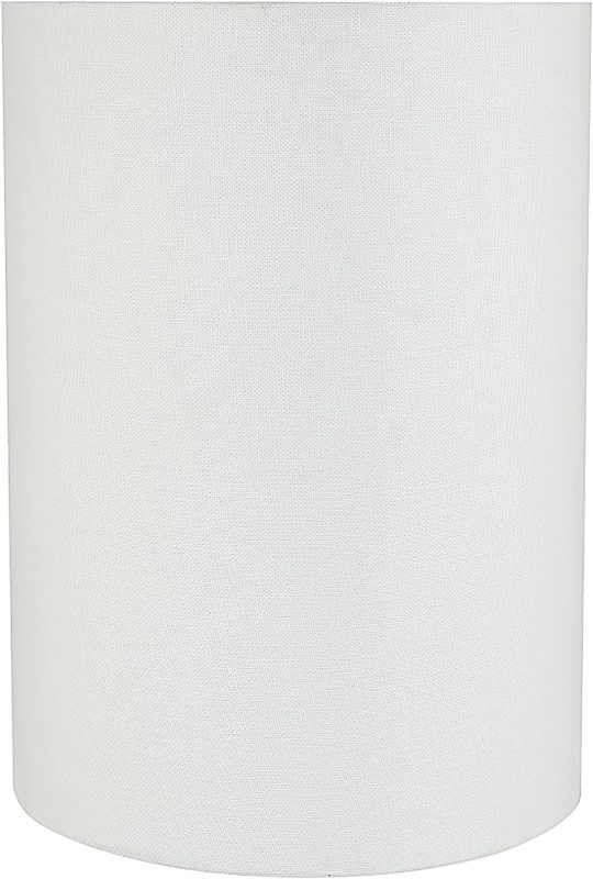 Photo 1 of Aspen Creative 31261 Transitional Drum (Cylinder) Shaped Spider Construction Lamp Shade in White, 8" wide (8" x 8" x 11")
