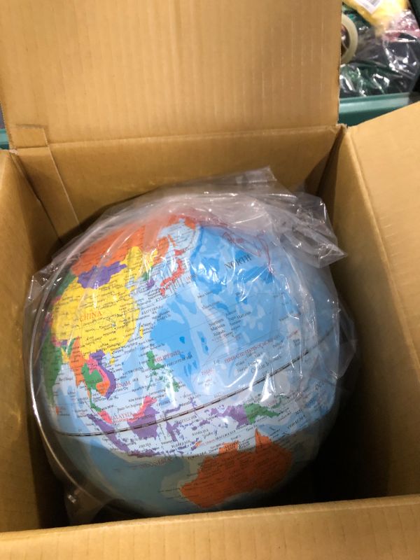 Photo 2 of Advantus 12" Political World Globe - 13" Width x 16" Height - 12" Diameter - Multi