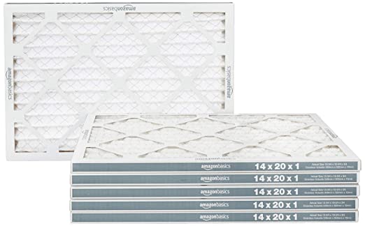 Photo 1 of Amazon Basics Merv 8 AC Furnace Air Filter - 14x20x1, 6-Pack,white
