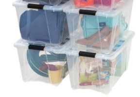 Photo 1 of IRIS USA 54 Qt Clear Plastic Storage Box with Latches, 4 Pack