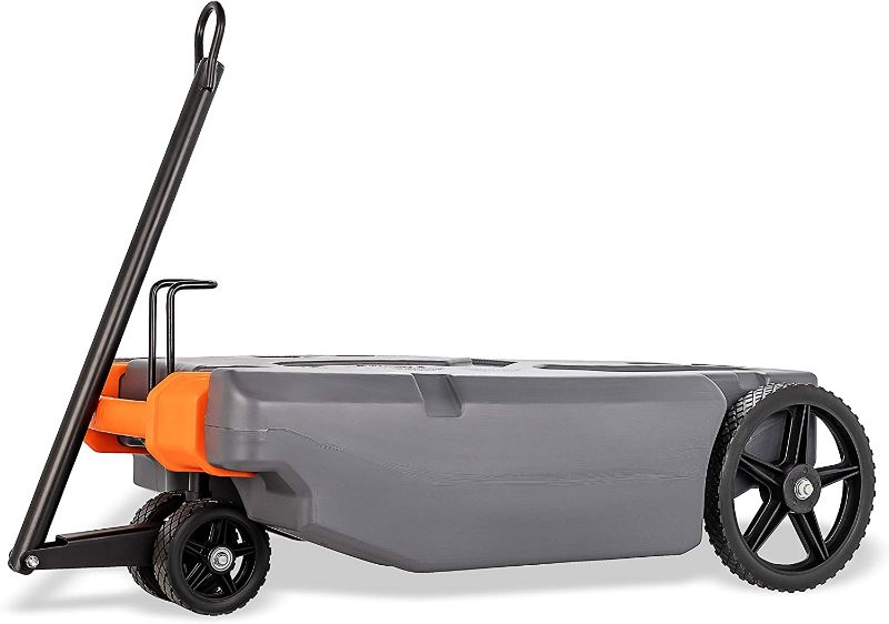 Photo 1 of Camco Rhino RV Heavy Duty 28 Gallon Portable Waste Holding Tank with Steerable Wheels | Complete Kit with Hoses and Accessories (39005), Gray
