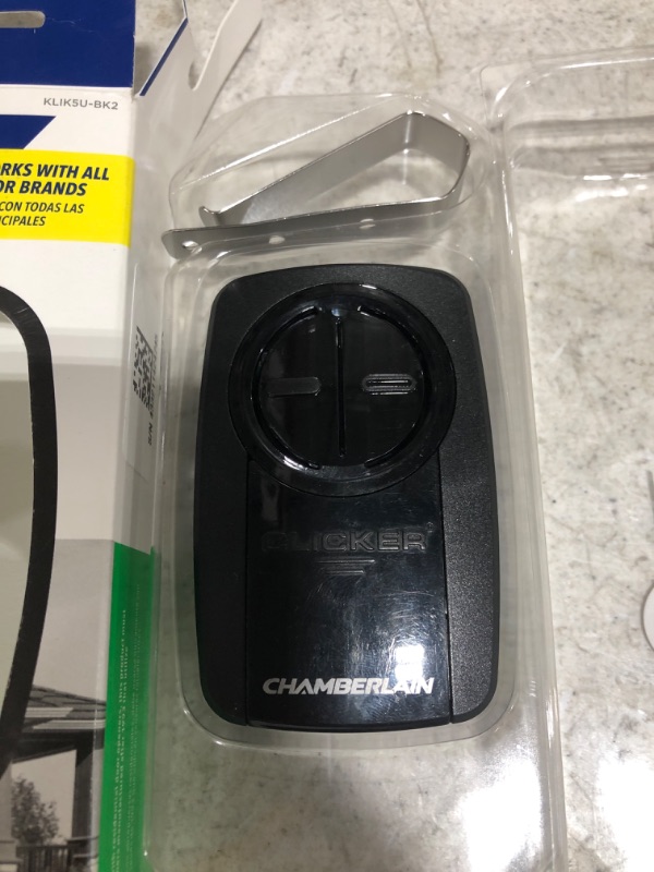 Photo 3 of CHAMBERLAIN Universal Clicker Black Garage Door Remote Control. OPEN PACKAGE. 
