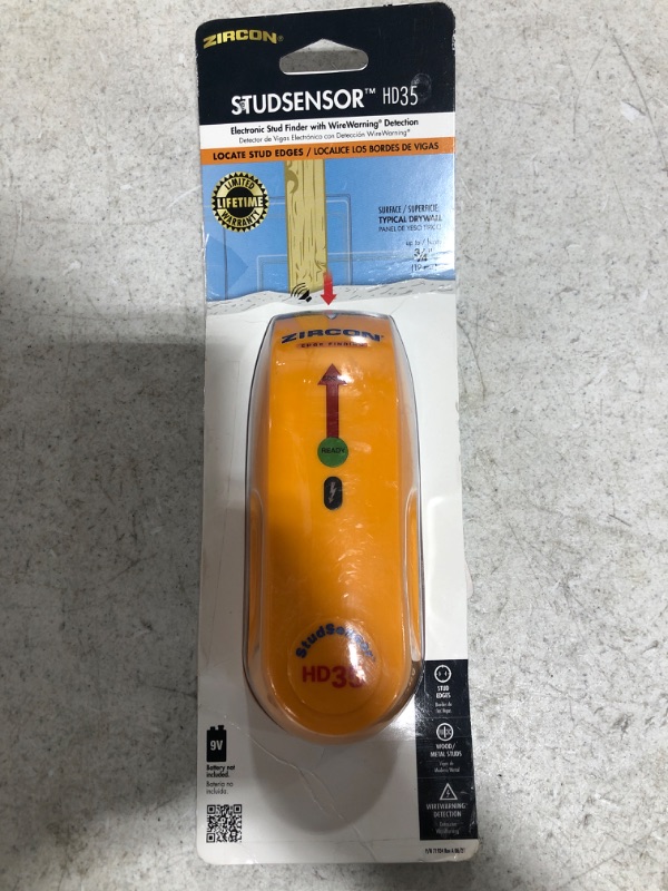 Photo 4 of ZIRCON StudSensor HD35 Stud Finder. OPEN PACKAGE. PRIOR USE.
