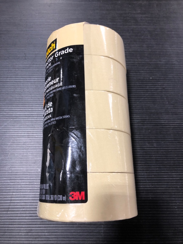 Photo 3 of 3M Scotch 1.88 in. x 60.1 yds. Contractor Grade Masking Tape (6-Pack). PRIOR USE. MISSING 1 ROLL.
