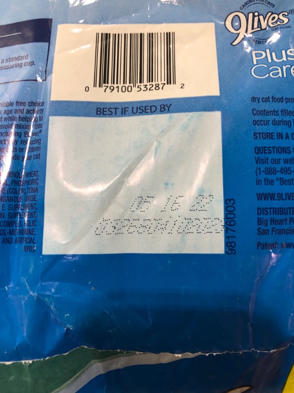 Photo 1 of 9Lives Plus Care Dry Cat Food, 13.3 Lb. BB 05/2022.

