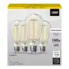 Photo 2 of 100-Watt Equivalent ST19 Dimmable Straight Filament Clear Glass Vintage Edison LED Light Bulb, Bright White (4-Pack)
