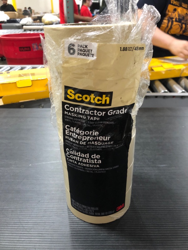 Photo 2 of 3M Scotch 1.88 in. x 60.1 yds. Contractor Grade Masking Tape (6-Pack)
