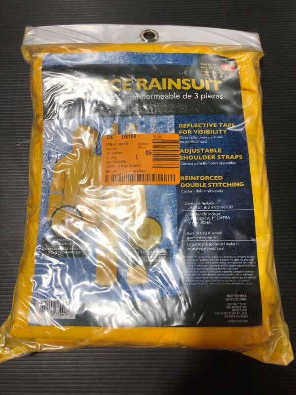 Photo 1 of UNBRANDED 3-Piece X-Large Rain Suit. NEW IN PACKAGE. 
