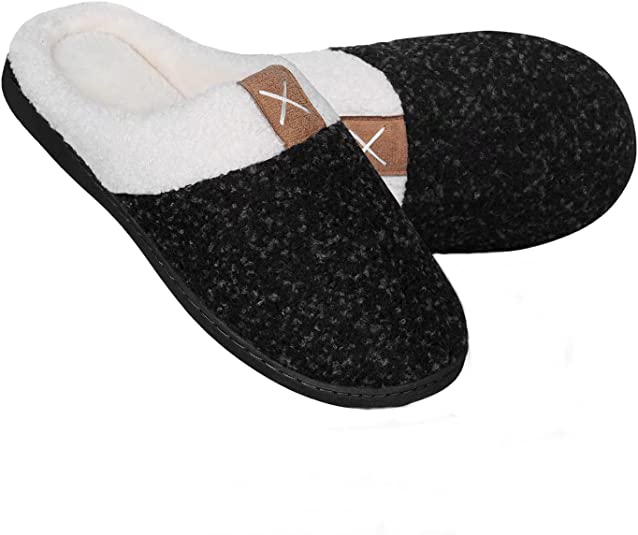 Photo 1 of Women's Slippers Men's Warm Slippers Home Shoes Comfortable Memory Foam Anti-Slip House Cotton Shoes Indoor & Outdoor size 10 - 11
