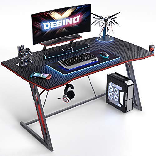 Photo 1 of DESINO Gaming Desk 40 inch PC Computer Desk, Home Office Desk Table Gamer Workstation with Cup Holder and Headphone Hook, Black
