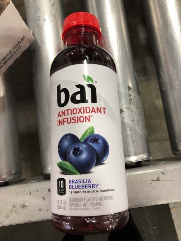 Photo 1 of Bai Flavored Water, Brasilia Blueberry, Antioxidant Infused Drinks, 18 Fluid Ounce Bottles, 12 Count **BEST BY:07/01/2022**

