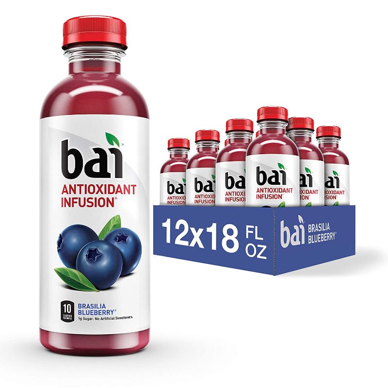 Photo 1 of Bai Flavored Water, Brasilia Blueberry, Antioxidant Infused Drinks, 18 Fluid Ounce Bottles, 12 Count **BEST BY:07/01/2022**

