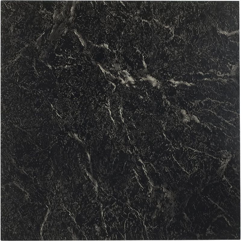 Photo 1 of Achim Home Furnishings FTVMA40920 Nexus Vinyl Tile, Marble Black with White Vein, 20 count(pack of 1), 12 inch x 12 inch
