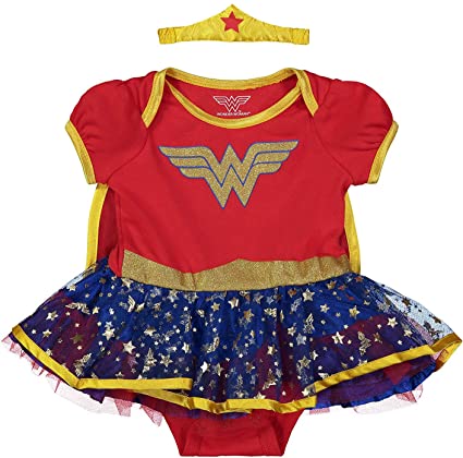 Photo 1 of Wonder Woman Baby Girls' Costume Bodysuit Dress with Tiara & Cape Size 0-6