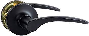 Photo 1 of Amazon Basics Closet Door Lever, Curve, Matte Black
