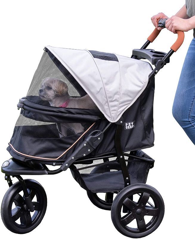 Photo 1 of Pet Gear No-Zip AT3 Pet Stroller for Cats/Dogs, Zipperless Entry, Easy One-Hand Fold, Jogging Tires, Removable Liner, Cup Holder + Storage Basket, 
