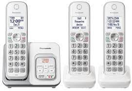 Photo 1 of Panasonic White Cordless Phone System TGD633W With 3 Handsets - KX-TGD633W
