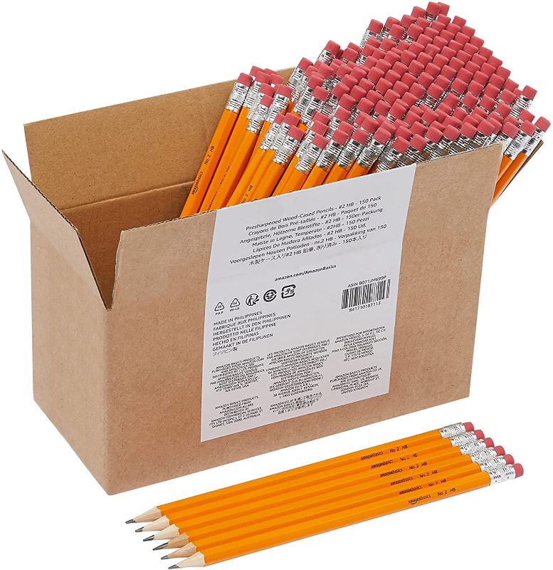 Photo 1 of  Woodcased #2 Pencils, Pre-sharpened, HB Lead - Box of 150, Bulk Box
