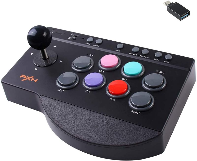 Photo 1 of Arcade Fight Stick, PXN Street Fighter Arcade Game Fighting Joystick with USB Port, with Turbo & Macro Functions, Suitable for PS3 / PS4 / Xbox ONE/Nintendo Switch/PC Windows.
