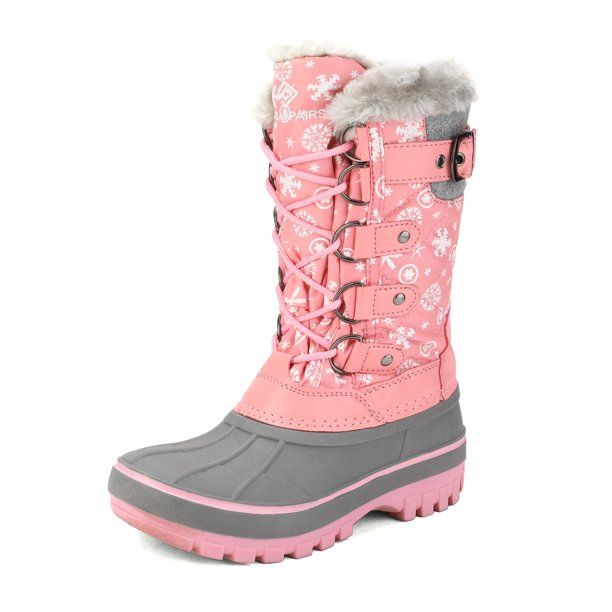 Photo 1 of Dream Pairs Kids Boys & Girls Snow Boots Insulated Waterproof Winter Snow Boots KRIVER-1 PINK Size 5
