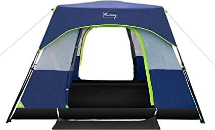 Photo 1 of 6-Person Tent/Instant for Camping Windproof Family 60 Seconds/Easy Setup Cabin Tent with Top Rainfly, Double Layer,4 Large Mesh Windows,2 Mesh Door,Provide 2 pcs Gate Mat Camping Tent-10'X9'X78''(H)
