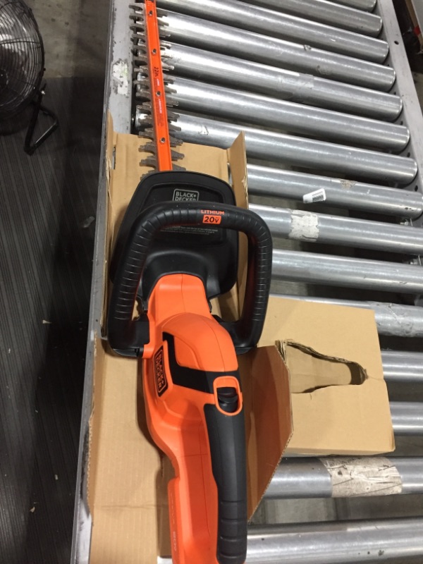 Photo 2 of BLACK+DECKER 20V MAX Cordless Hedge Trimmer, 22-Inch, Tool Only (LHT2220B)
