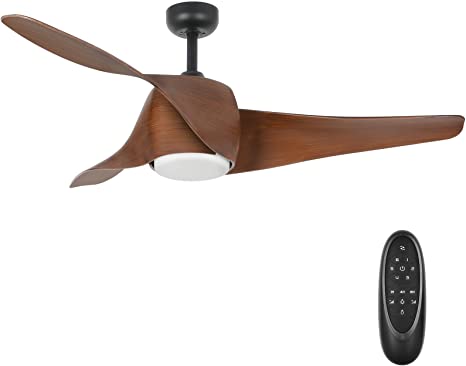 Photo 1 of 52 Inch Minimalist Style DC Motor Ceiling Fan with LED Light, Reversible Motor and 3 ABS Blades, ETL Listed Indoor Ceiling Fans for Kitchen Bedroom Living Room, 6-Speed Remote Control
