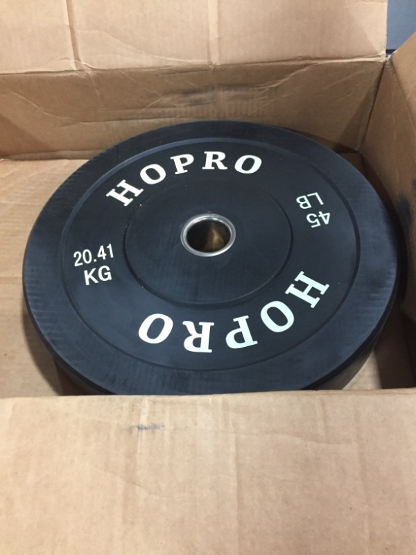 Photo 2 of BalanceFrom Signature Fitness 2" Olympic Bumper Plate Weight Plates with Steel Hub in Pairs or Sets - 100% Virgin Rubber
