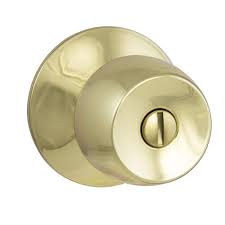 Photo 1 of Brandywine Polished Brass Bed/Bath Privacy Door Knob (9-Pack)
