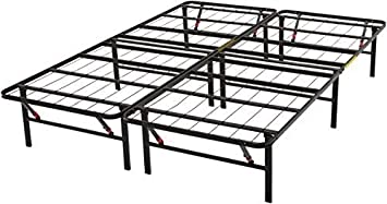 Photo 1 of Amazon Basics Foldable, 14" Black Metal Platform Bed Frame with Tool-Free Assembly, No Box Spring Needed - Full
