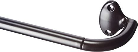 Photo 1 of Amazon Basics Room Darkening Blackout Curtain Rod - 88" to 120", Dark Bronze (Espresso)
