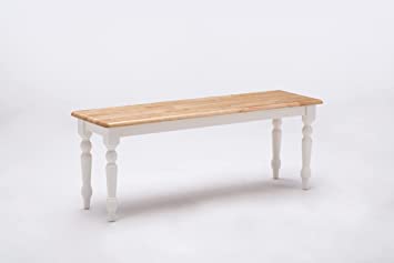 Photo 1 of Boraam Farmhouse Bench, White/Natural
