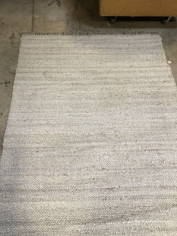 Photo 2 of 5' X 7' Bleached Jute Fringe Area Rug - Hearth & Hand™ with Magnolia
