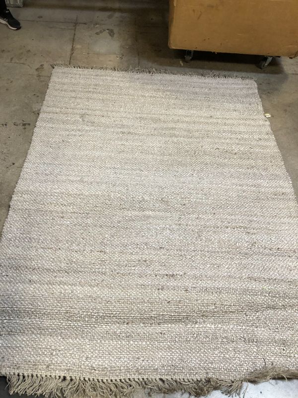 Photo 1 of 5' X 7' Bleached Jute Fringe Area Rug - Hearth & Hand™ with Magnolia
