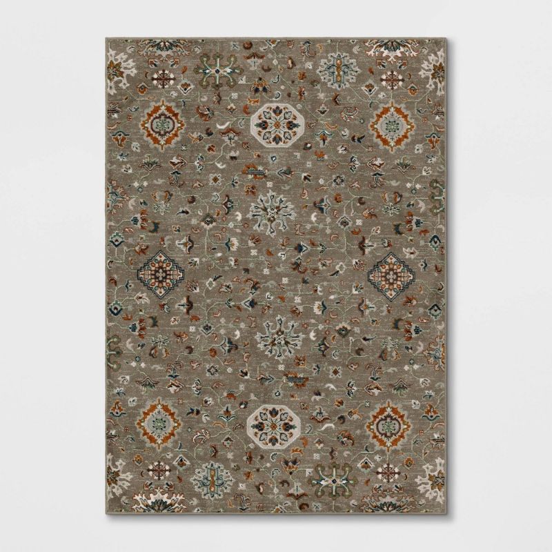 Photo 1 of 5'x7' Wenham Ornate Woven Area Rug Gray - Threshold™
