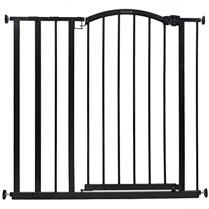 Photo 1 of Summer Extra Tall Decor Safety Baby Gate, Fits Openings 28.75-39.75" Wide, Metal, for Doorways & Stairways, 36" Tall Walk-Through Baby & Pet Gate, Black, One Size
