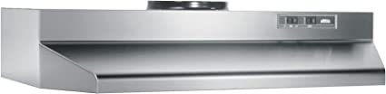Photo 1 of Broan-NuTone 36-inch Under-Cabinet Range Hood with 2-Speed Exhaust Fan and Light, MAX 230 CFM, Stainless Steel
