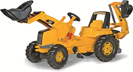 Photo 1 of rolly toys CAT Construction Pedal Tractor: Backhoe Loader (Front Loader and Excavator/Digger), Youth Ages 3+ , Yellow
