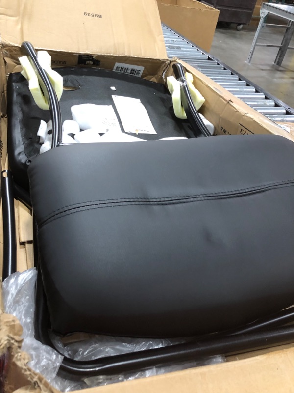 Photo 2 of Boss Office Products Leather Sled Base Side Chair in Black
