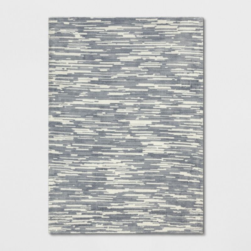 Photo 1 of 5'X7' Microplush Lines Area Rug Gray - Project 62 , Size: 5'X7'
