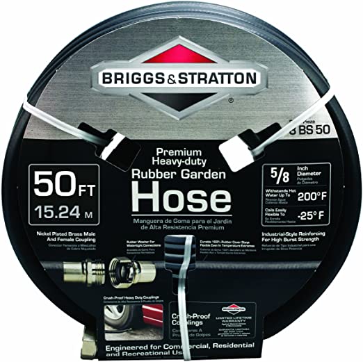 Photo 1 of Briggs and Stratton 8BS50 50-Foot Premium Heavy-Duty Rubber Garden Hose
