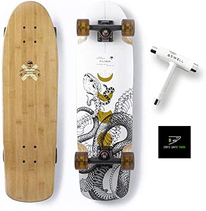 Photo 1 of Arbor Collective Bamboo Collection Skateboard Bundled with Swell Skate Tool + Crate White Shark Sticker
