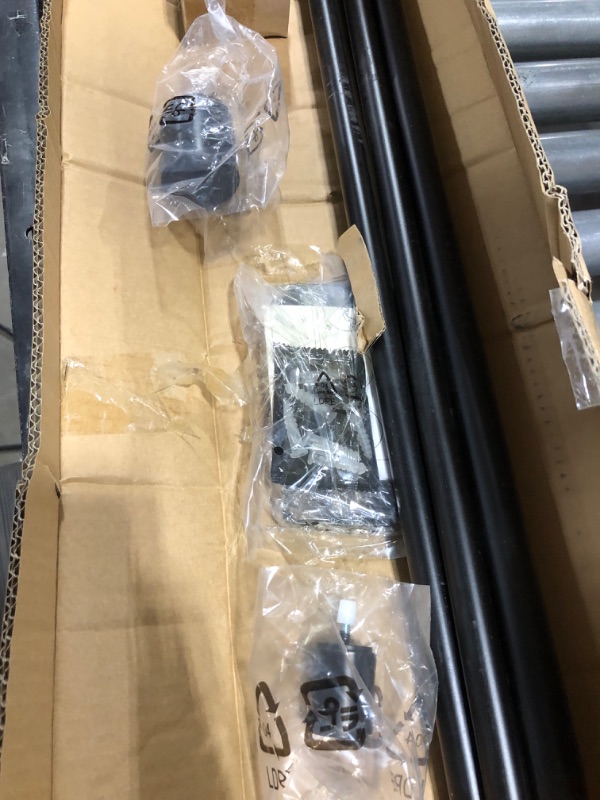 Photo 1 of Amazon Basics 1" Double Curtain Rod With Cap Finials - 72" to 144", Black
