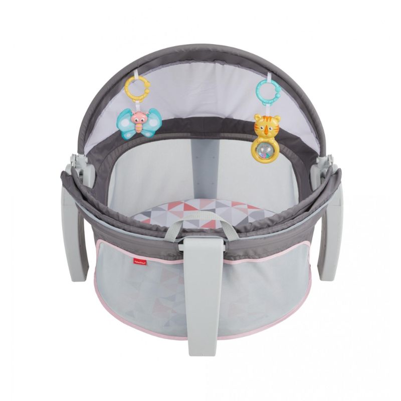Photo 1 of Fisher-Price on-the-Go Baby Dome Pink Hexagons with Linking Toys
