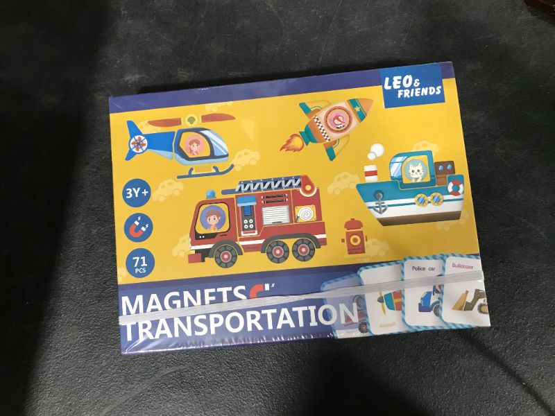 Photo 2 of LEO & FRIENDS 71 Pcs Magnetic Jigsaw Puzzles, Traffic Puzzle Board with Drawers for Kids Ages 3-5, Imagination Magnets Traffic Sign and Vehicle Recognition Toys Preschool Educational Toys Set for Boys
