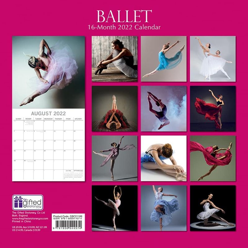 Photo 3 of 2022 Square Wall Calendar - Ballet , 12 x 12 Inch Monthly View, 16-Month, Lifestyle Theme, Includes 180 Reminder Stickers
