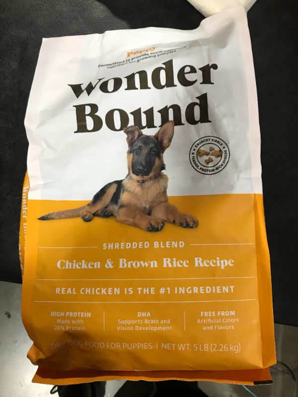 Photo 2 of Amazon Brand - Wonder Bound High Protein, Dry Puppy Food - Chicken & Brown Rice Recipe, 5 Lb Bag
